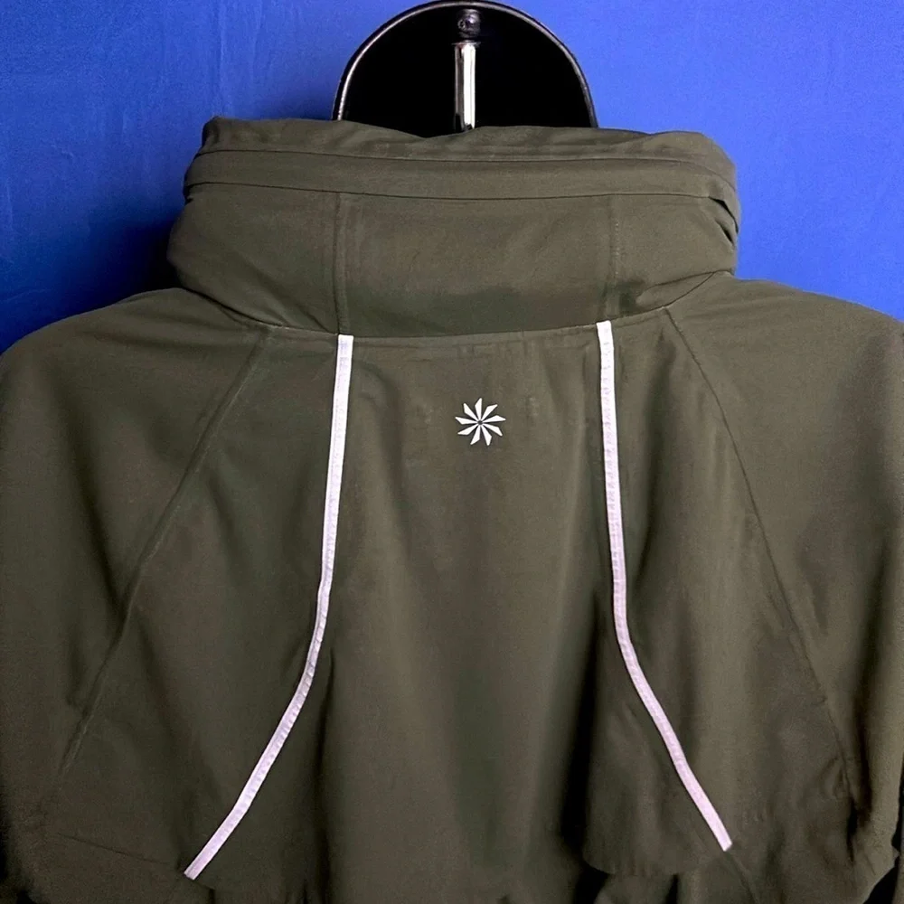 Athleta Waterproof Rain Runner Jacket Forest Green Size Large RN 54023 - Picture 8 of 12